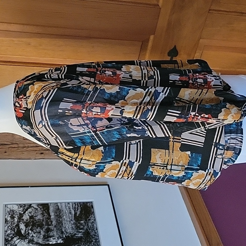CHRISTOPHER & BANKS Retro Multicolor Windowpane Blouse - Picture 6 of 10